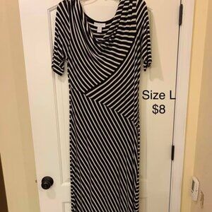 Jessica Simpson Maternity Maxi Dress Striped Size Large